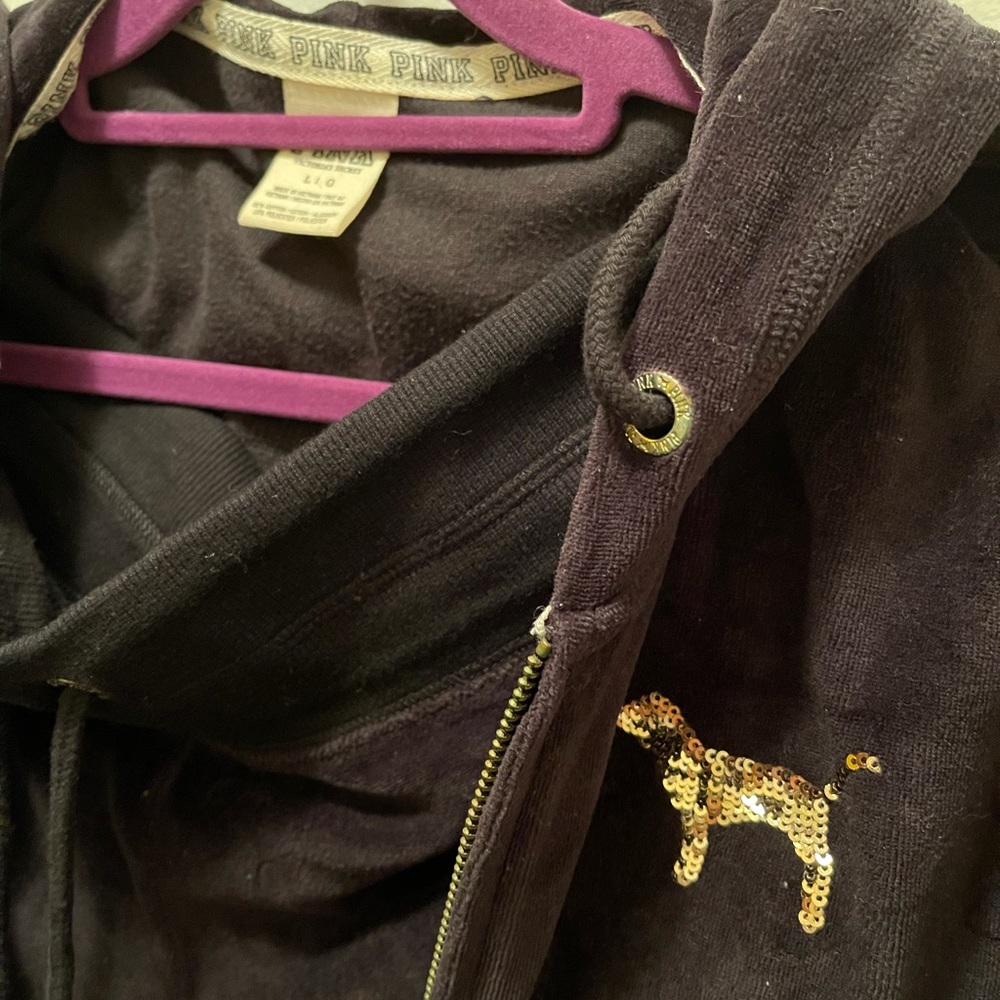 Black Pink Victoria’s Secret Velour jumpsuit set